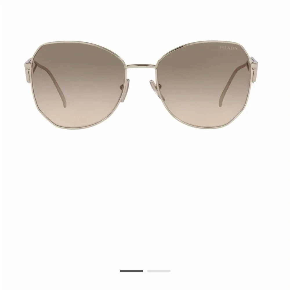 Prada Silver Metal Sunglasses with Brown Gradient Lenses